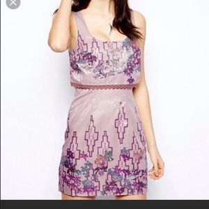 Free people tiered Purple Aztec Dress roses 4
